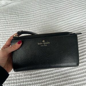 Kate Spade Black Leather Wristlet
